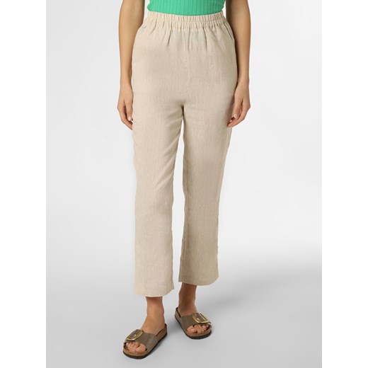 IPURI Damskie spodnie lniane Kobiety len piaskowy jednolity ze sklepu vangraaf w kategorii Spodnie damskie - zdjęcie 137081886