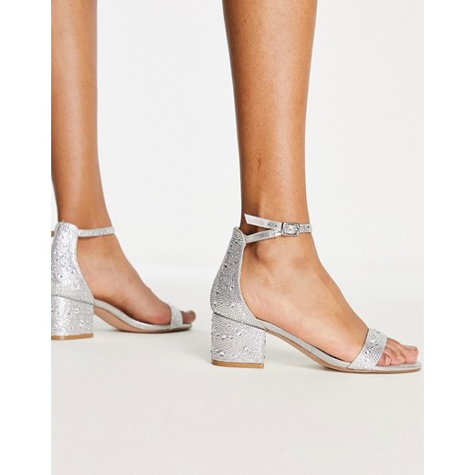 Steve Madden – Irenee-r – Srebrne sandały na średnim klockowym obcasie z paskiem Steve Madden 39-40 Asos Poland