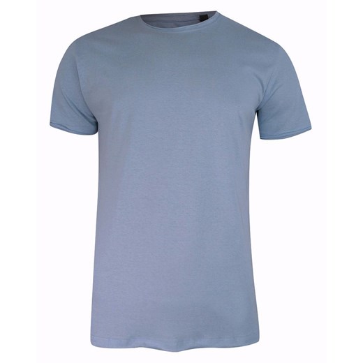 T-Shirt (Koszulka) Niebieski Bez Nadruku, Okrągły Dekolt, Postrzępione Brzegi -BRAVE SOUL TSBRSSS22FRESHERsteelblue ze sklepu JegoSzafa.pl w kategorii T-shirty męskie - zdjęcie 137123199