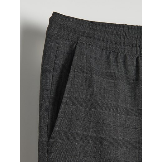Reserved - Spodnie jogger  slim w kratę - Szary Reserved XL Reserved