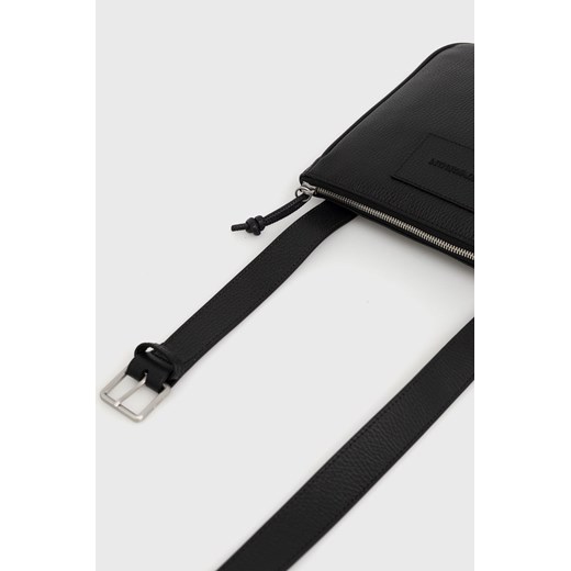 Emporio Armani saszetka skórzana kolor czarny Emporio Armani ONE ANSWEAR.com