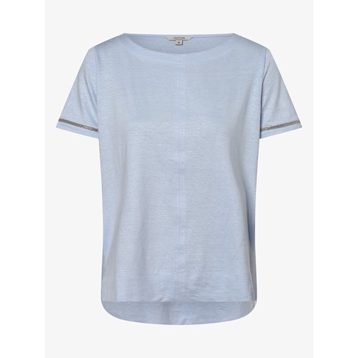 comma casual identity - Damski T-shirt z mieszanki lnu, niebieski 36 promocyjna cena vangraaf