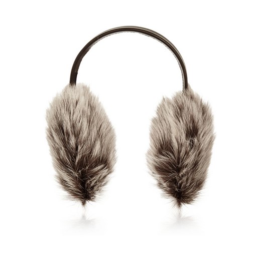 Leather and shearling earmuffs net-a-porter bialy skórzane