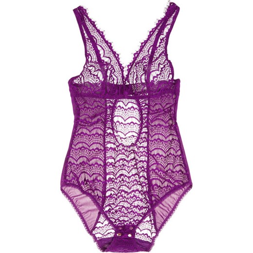 Rocket Bisou Bisou lace bodysuit net-a-porter fioletowy 