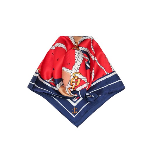 Jedwabna chusta w kolorze czerwonym ze wzorem - (D)50 x (S)50 cm Made In Silk onesize wyprzedaż Limango Polska