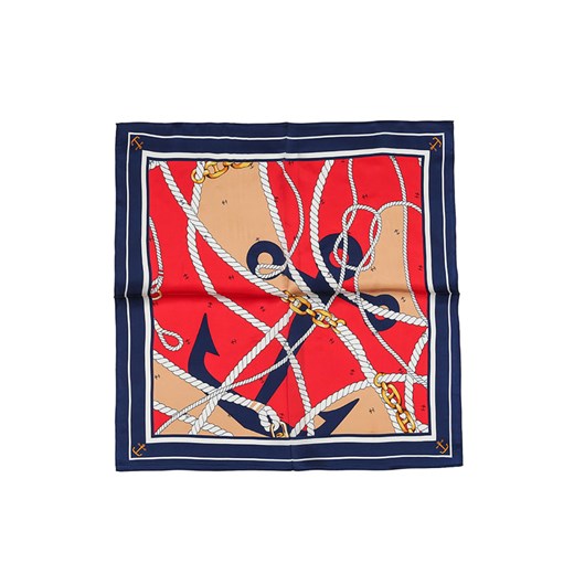 Jedwabna chusta w kolorze czerwonym ze wzorem - (D)50 x (S)50 cm Made In Silk onesize promocja Limango Polska