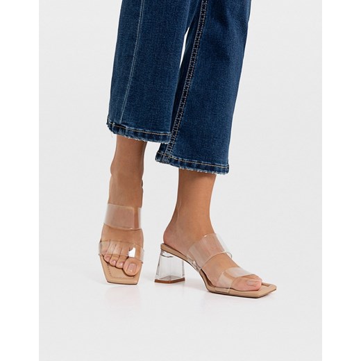Stradivarius – Przezroczyste, minimalistyczne sandały na obcasie-przezroczysty 36 Asos Poland