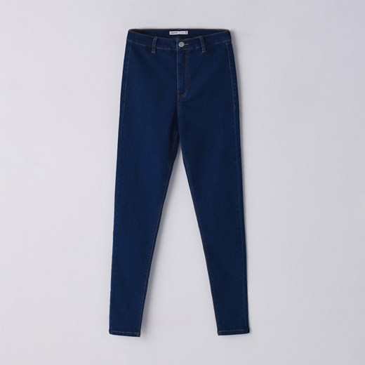 Cropp - Niebieskie jeansy skinny - Niebieski Cropp 32 okazja Cropp