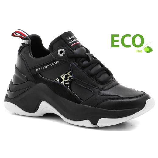 Sneakersy TOMMY HILFIGER ANIMAL PRINT WEDGE SNEAKER FW0FW06148 Tommy Hilfiger 38 hitobuwie.pl