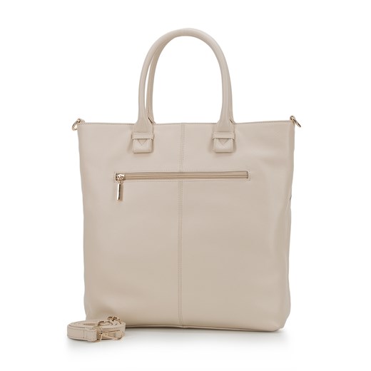 Shopper bag WITTCHEN mieszcząca a8 beżowa skórzana bez dodatków 