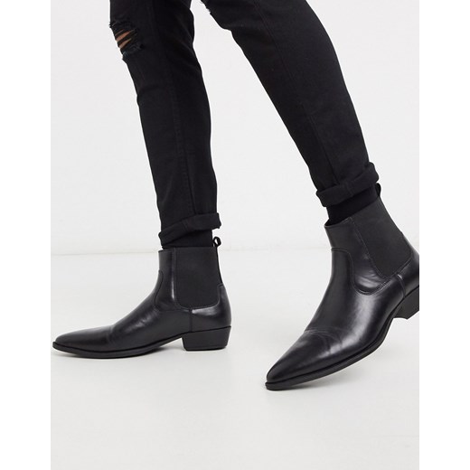 ASOS DESIGN – Czarne sztyblety z skóry przyjaznej dla wegan, na kubańskim 40.5 Asos Poland