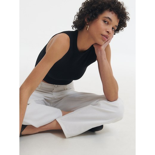 Reserved - Dzianinowy crop top - Czarny Reserved M Reserved
