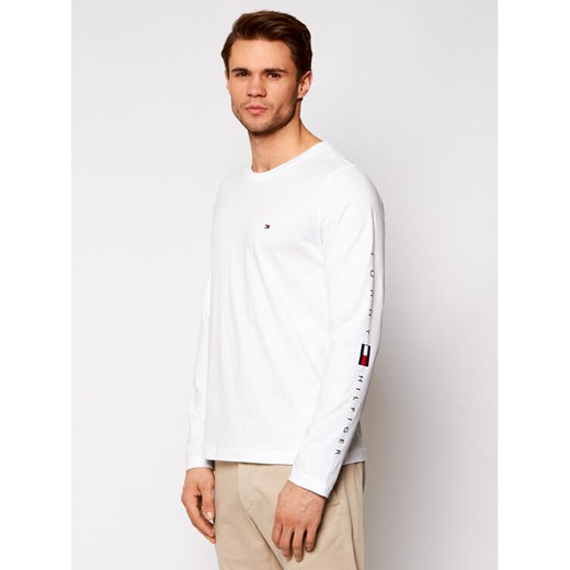 Tommy Hilfiger Longsleeve Essential Ls MW0MW17677 Biały Regular Fit Tommy Hilfiger M okazja MODIVO