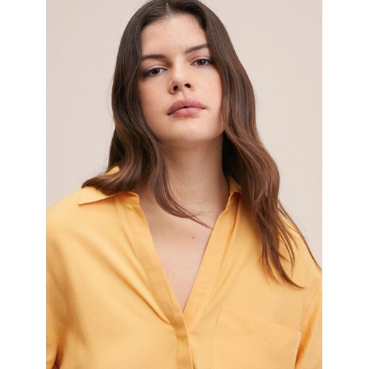Mango Koszula Limone 27075767 Pomarańczowy Oversize Mango XS MODIVO