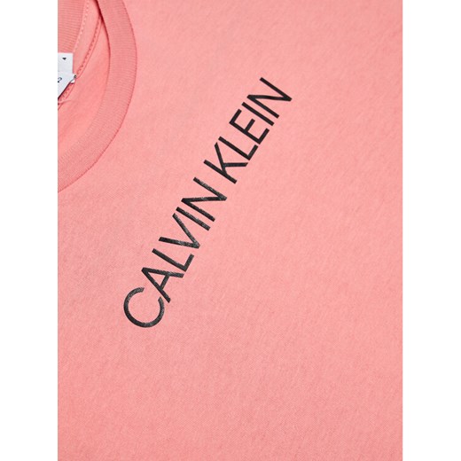 Calvin Klein Jeans T-Shirt Institutional Logo IG0IG01064 Różowy Boxy Fit 4Y okazja MODIVO