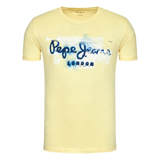 Pepe Jeans T-Shirt Golders PM503213 Żółty Slim Fit Pepe Jeans XL wyprzedaż MODIVO