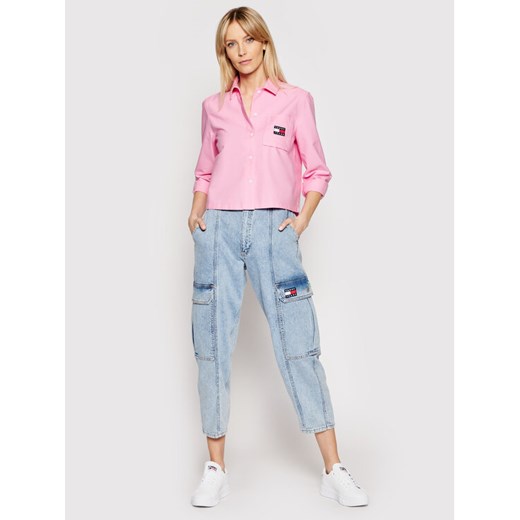 Tommy Hilfiger Koszula Badge Pocket DW0DW08918 Różowy Regular Fit Tommy Hilfiger L MODIVO wyprzedaż