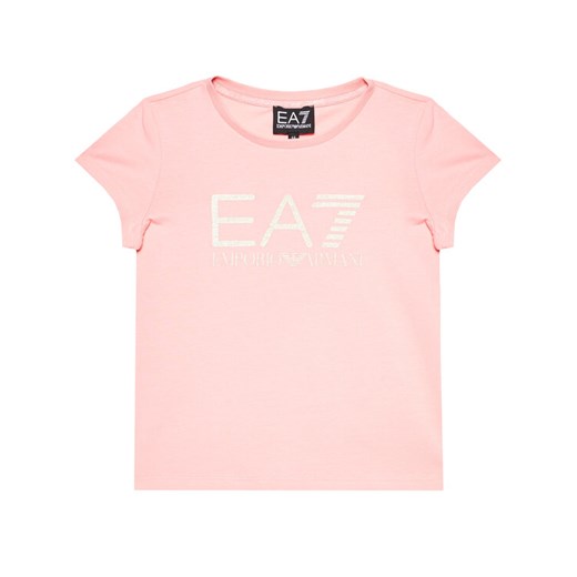 EA7 Emporio Armani T-Shirt 3KFT51 FJ2HZ 1416 Różowy Regular Fit 14Y promocja MODIVO