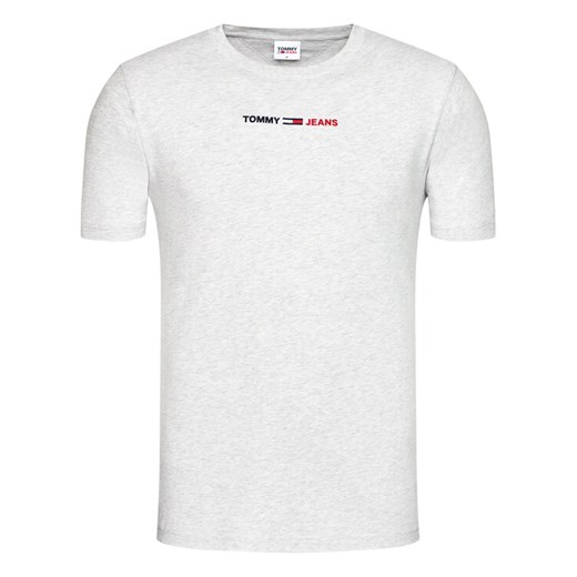 Tommy Jeans T-Shirt Linear Logo Tee DM0DM10219 Szary Regular Fit Tommy Jeans S wyprzedaż MODIVO