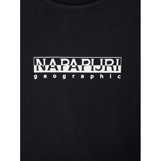Napapijri T-Shirt K S-Box NP0A4FP5 M Czarny Regular Fit Napapijri 8Y promocyjna cena MODIVO