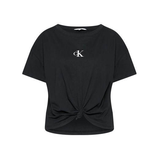 Calvin Klein Swimwear T-Shirt Cropped KW0KW01366 Czarny Regular Fit XS okazja MODIVO