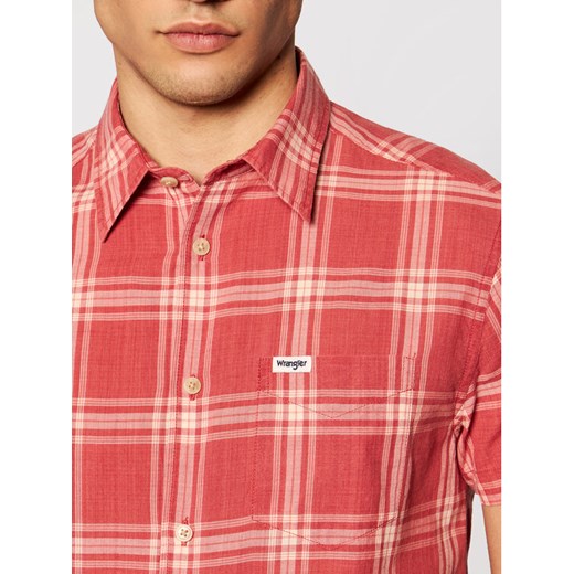 Wrangler Koszula 1 Pkt Shirt W5J6OEXER Czerwony Regular Fit Wrangler M okazyjna cena MODIVO