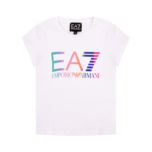 EA7 Emporio Armani T-Shirt 3HFT57 FJT2Z 1100 Biały Regular Fit 8Y okazja MODIVO