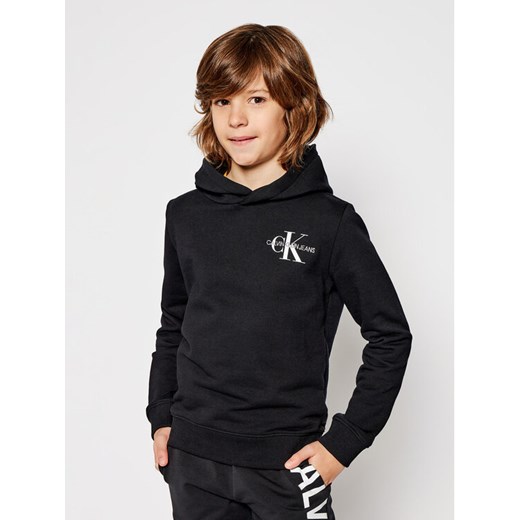 Calvin Klein Jeans Bluza Small Monogram Hoodie IU0IU00164 Czarny Regular Fit 12Y okazyjna cena MODIVO