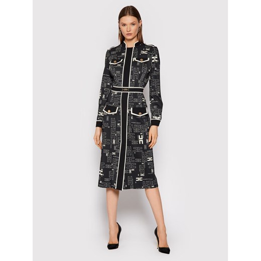 Elisabetta Franchi Sukienka codzienna AB-020-16E2-V550 Czarny Regular Fit Elisabetta Franchi 38 okazja MODIVO
