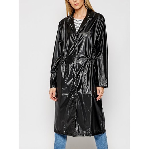 Rains Płaszcz przejściowy String 1835 Czarny Regular Fit Rains XS_S MODIVO okazja