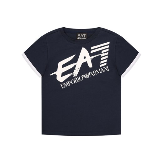 EA7 Emporio Armani T-Shirt 3HBT56 BJT3Z 1554 Granatowy Regular Fit 8Y okazja MODIVO