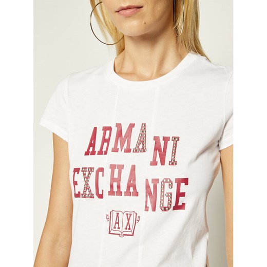 Armani Exchange T-Shirt 6GYTAC YJ73Z 1000 Biały Slim Fit Armani Exchange M wyprzedaż MODIVO