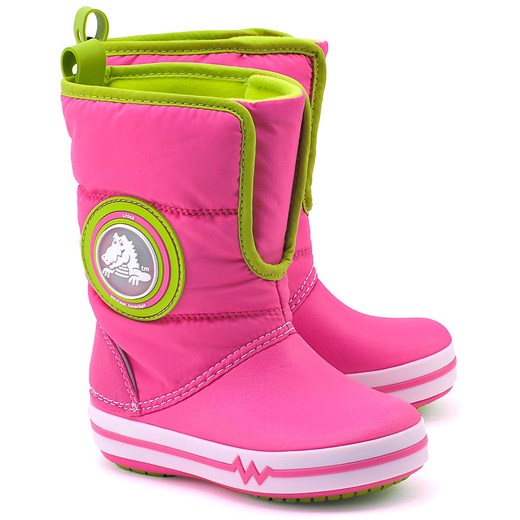 Crocs Lights Gust Boot - Różowe Nylonowe Śniegowce Dziecięce - 15811 mivo rozowy Botki