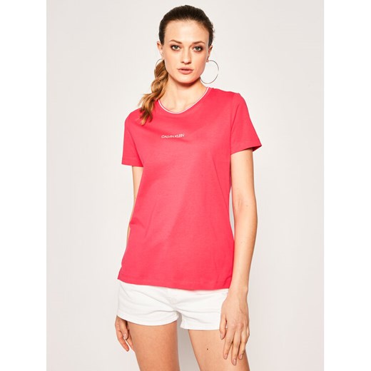 Calvin Klein T-Shirt Regular Fit Small Logo Tee K20K201853 Różowy Regular Fit Calvin Klein XS okazja MODIVO