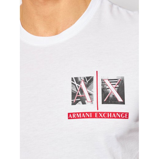 Armani Exchange T-Shirt 3KZTAA ZJA5Z 1100 Biały Slim Fit Armani Exchange S okazyjna cena MODIVO