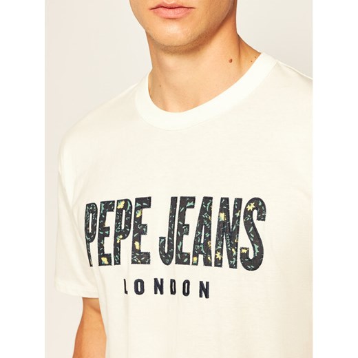 Pepe Jeans T-Shirt Salvador PM507273 Beżowy Relaxed Fit Pepe Jeans S MODIVO okazja