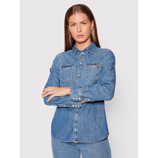 Pepe Jeans Koszula jeansowa Rhonda PL303876 Niebieski Regular Fit Pepe Jeans XS MODIVO wyprzedaż