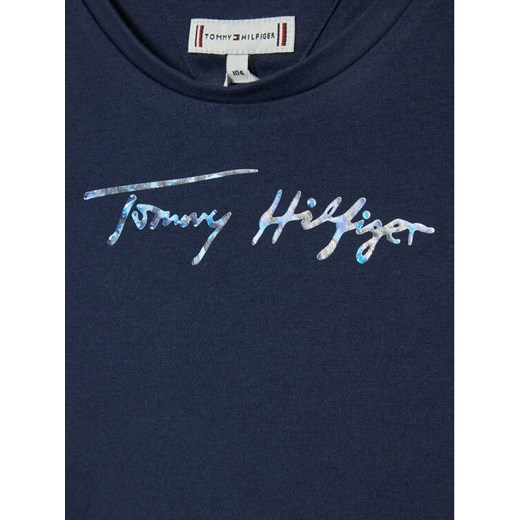 Tommy Hilfiger T-Shirt Script Print KG0KG06301 D Granatowy Regular Fit Tommy Hilfiger 14Y wyprzedaż MODIVO