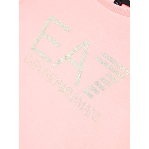 EA7 Emporio Armani T-Shirt 3KFT51 FJ2HZ 1416 Różowy Regular Fit 14Y okazyjna cena MODIVO
