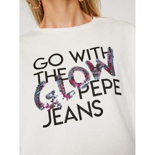 Pepe Jeans T-Shirt Dina PL504510 Biały Relaxed Fit Pepe Jeans XS wyprzedaż MODIVO