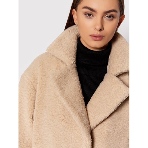 Selected Femme Kożuch New Nanna Teddy 16079406 Beżowy Oversize Selected Femme 42 okazja MODIVO