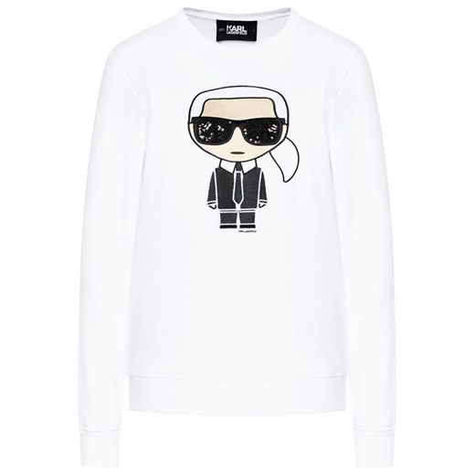 KARL LAGERFELD Bluza Ikonik 210W1820 Biały Regular Fit Karl Lagerfeld M MODIVO okazyjna cena