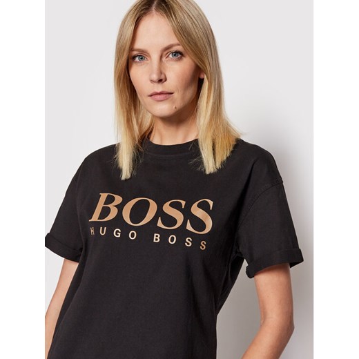 Boss T-Shirt C_Evina_Active 50457388 Czarny Relaxed Fit L okazyjna cena MODIVO