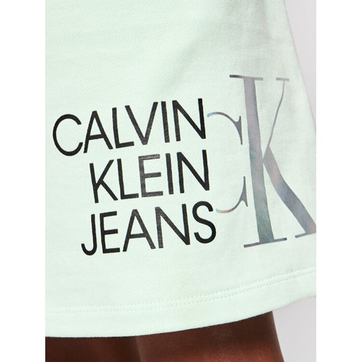 Calvin Klein Jeans Spódnica Hybrid Logo IG0IG00990 Zielony Regular Fit 4Y wyprzedaż MODIVO