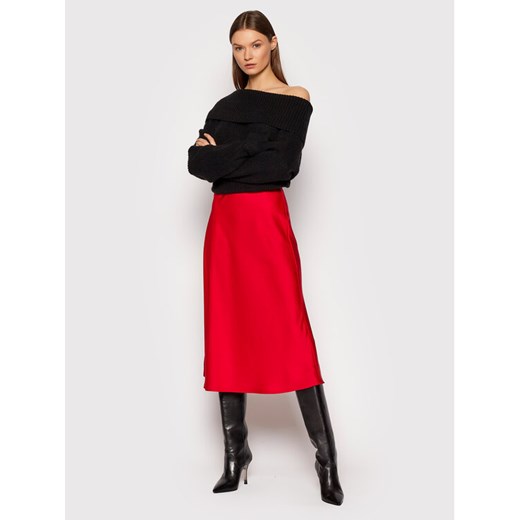 YAS Spódnica midi Pastella 26024213 Czerwony Regular Fit Yas M promocyjna cena MODIVO
