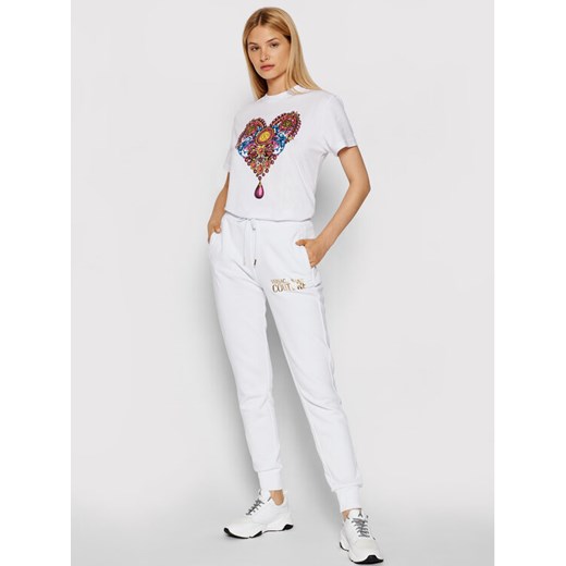 Versace Jeans Couture Spodnie dresowe Logo Foil 71HAAT04 Biały Regular FIt XL MODIVO okazja