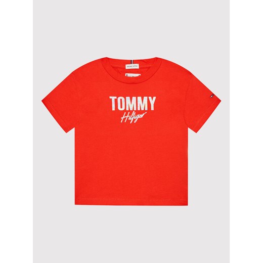 Tommy Hilfiger T-Shirt Script KG0KG05700 M Pomarańczowy Regular Fit Tommy Hilfiger 7 wyprzedaż MODIVO