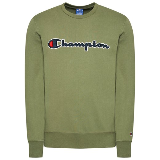 Champion Bluza Satin Script Logo 214188 Zielony Comfort Fit Champion S okazja MODIVO