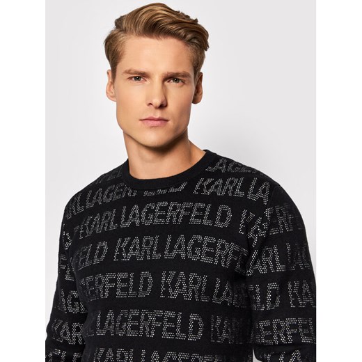 KARL LAGERFELD Sweter 655044 512305 Czarny Regular Fit Karl Lagerfeld M okazyjna cena MODIVO