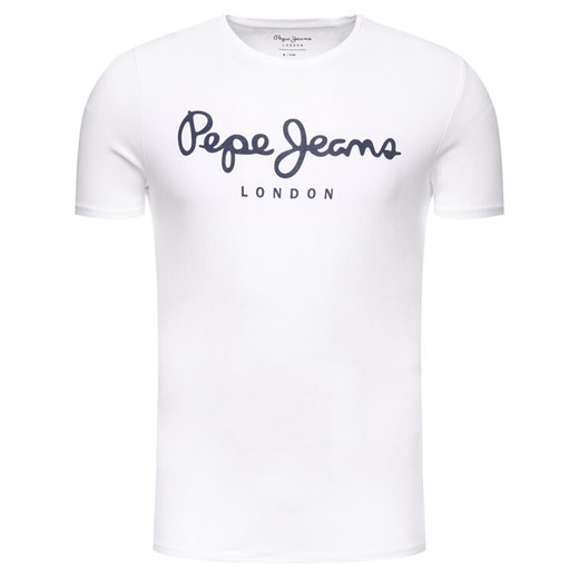 Pepe Jeans T-Shirt Original Stretch PM501594 Biały Slim Fit Pepe Jeans XXL promocyjna cena MODIVO